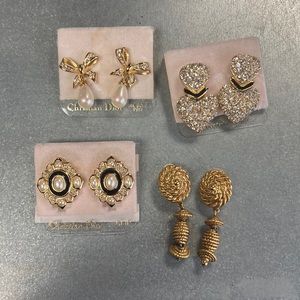 Authentic Bundle of 4 Pre OwnedChristian Dior Costume Earrings